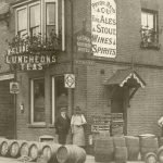The Great Northern Public House, Great North Road. Mr Lane, the publican, outside as barrels are being delivered.